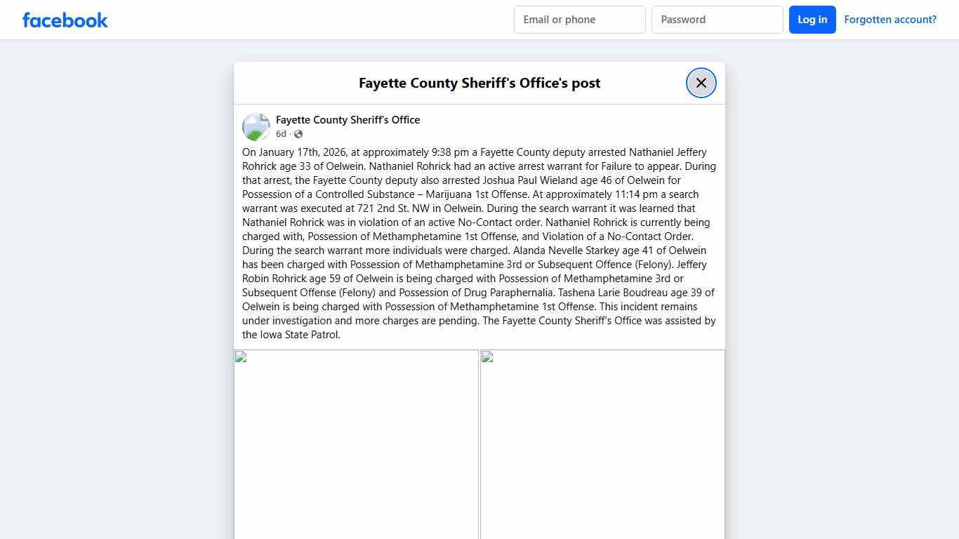 On January 17th, 2026,... - Fayette County Sheriff's Office Facebook